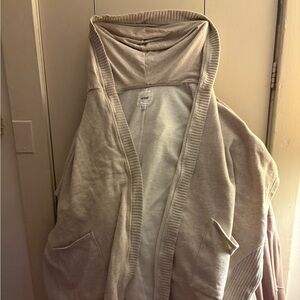 Aerie Cozy Beige Hooded Cardigan